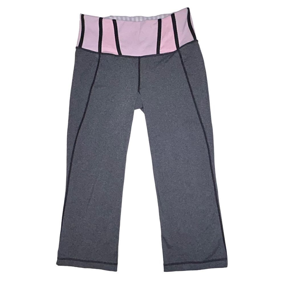 Women’s Grey Pink Lululemon Capri Loose Leggings Size 6